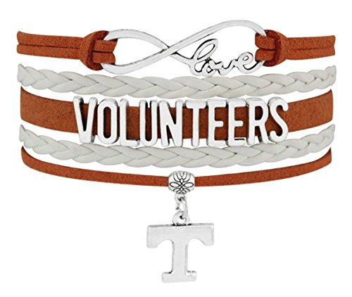 Modern, Trendy, Tennessee Vols Silver Toned Bracelet with UT Charm