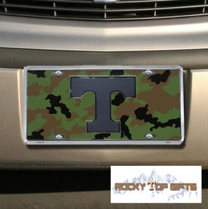 Tennessee Volunteers Camo Metal License Plate Car Tag